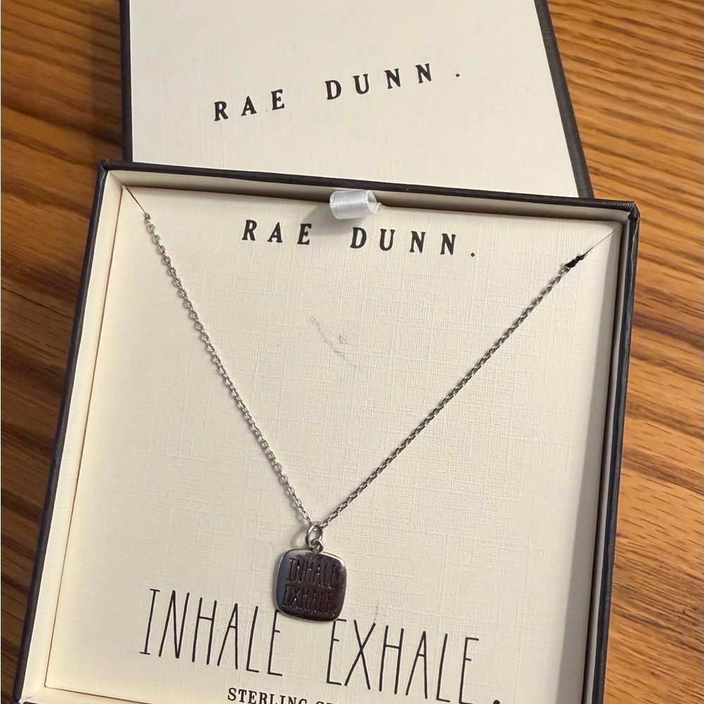 Rae Dunn Silver 'Inhale Exhale' Pendant Necklace